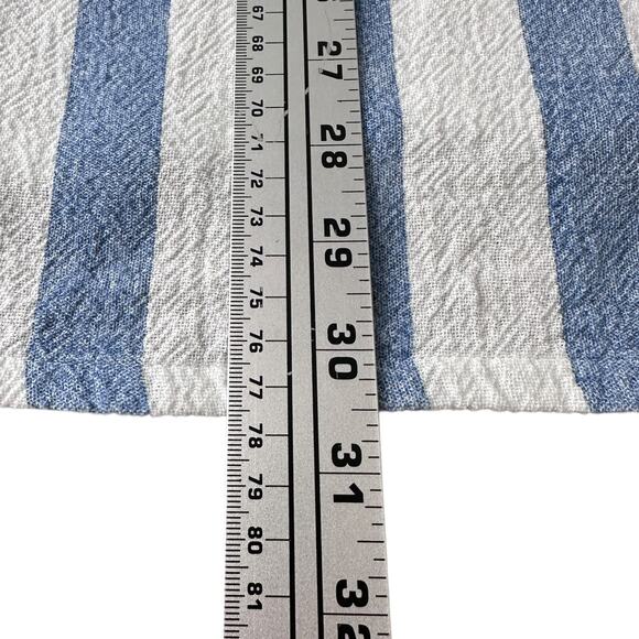 Vintage Active Culture Mix Shirt Men's Large Blue White Striped Cotton Hoodie - Picture 8 of 8